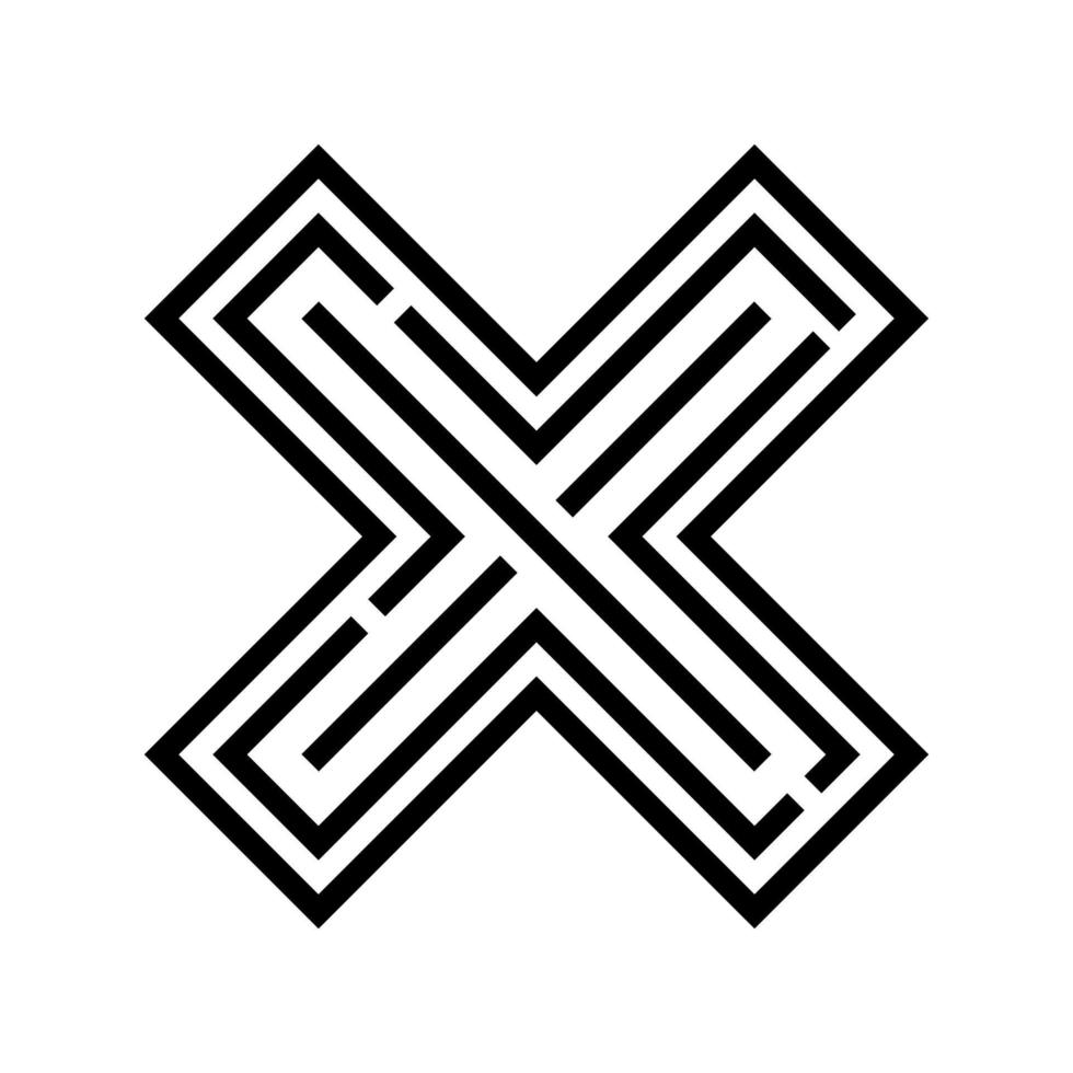 x ablehnen Linie Symbol Vektor Illustration