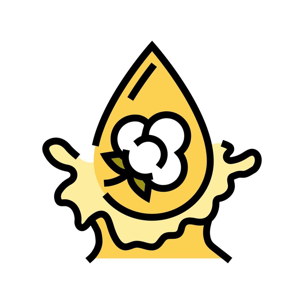 bomullsfrö olja flytande gul Färg ikon vektor illustration