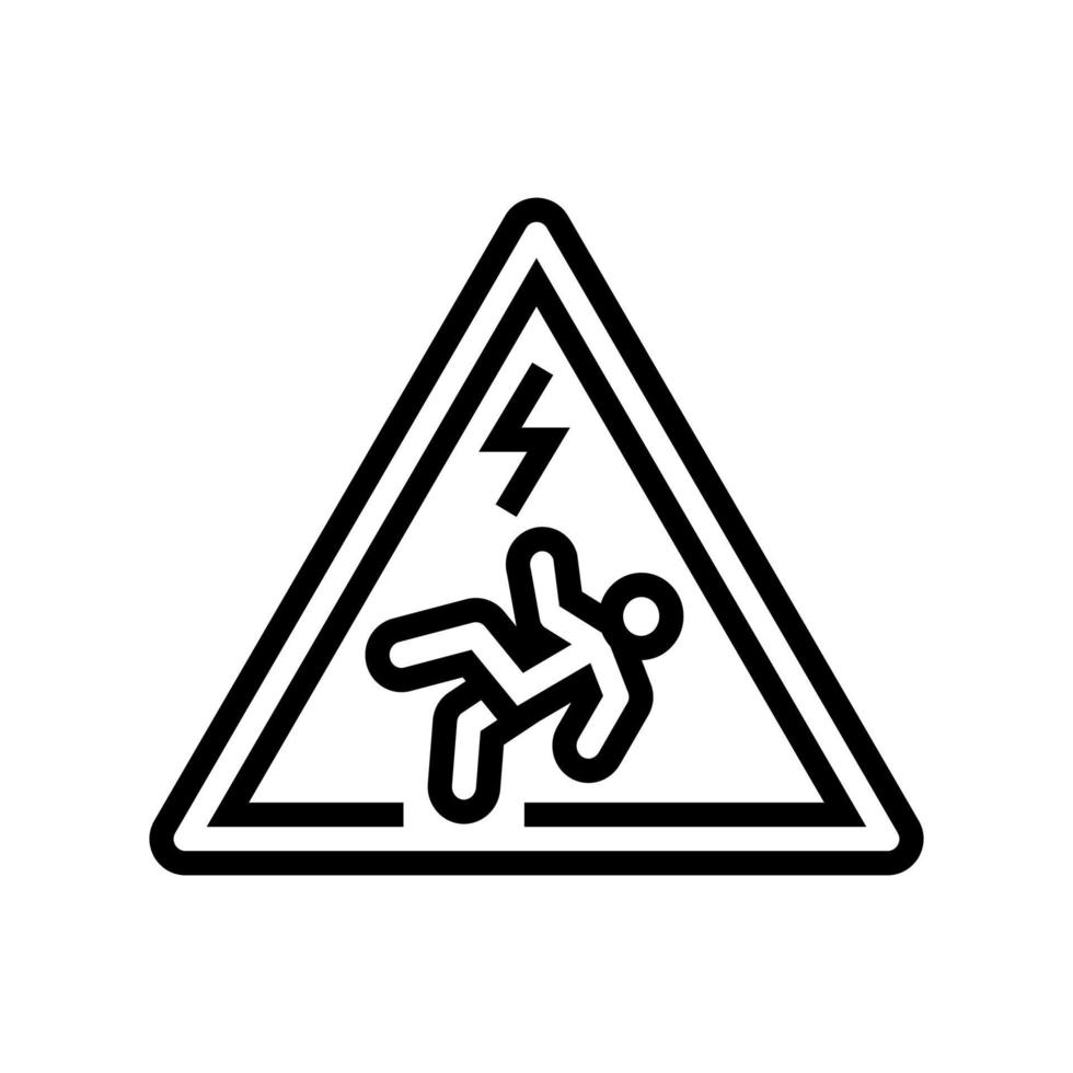 Gefahr Elektrizität Linie Symbol Vektor Illustration