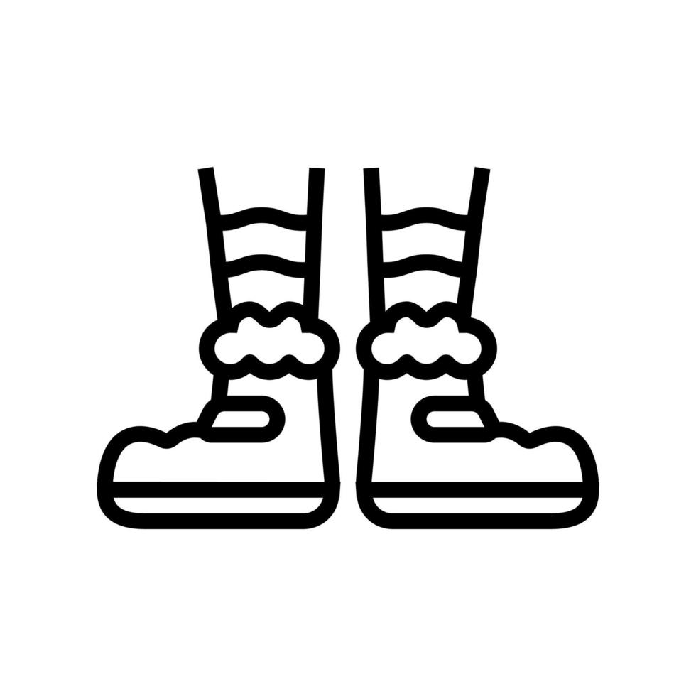 Füße Elf wenig Linie Symbol Vektor Illustration