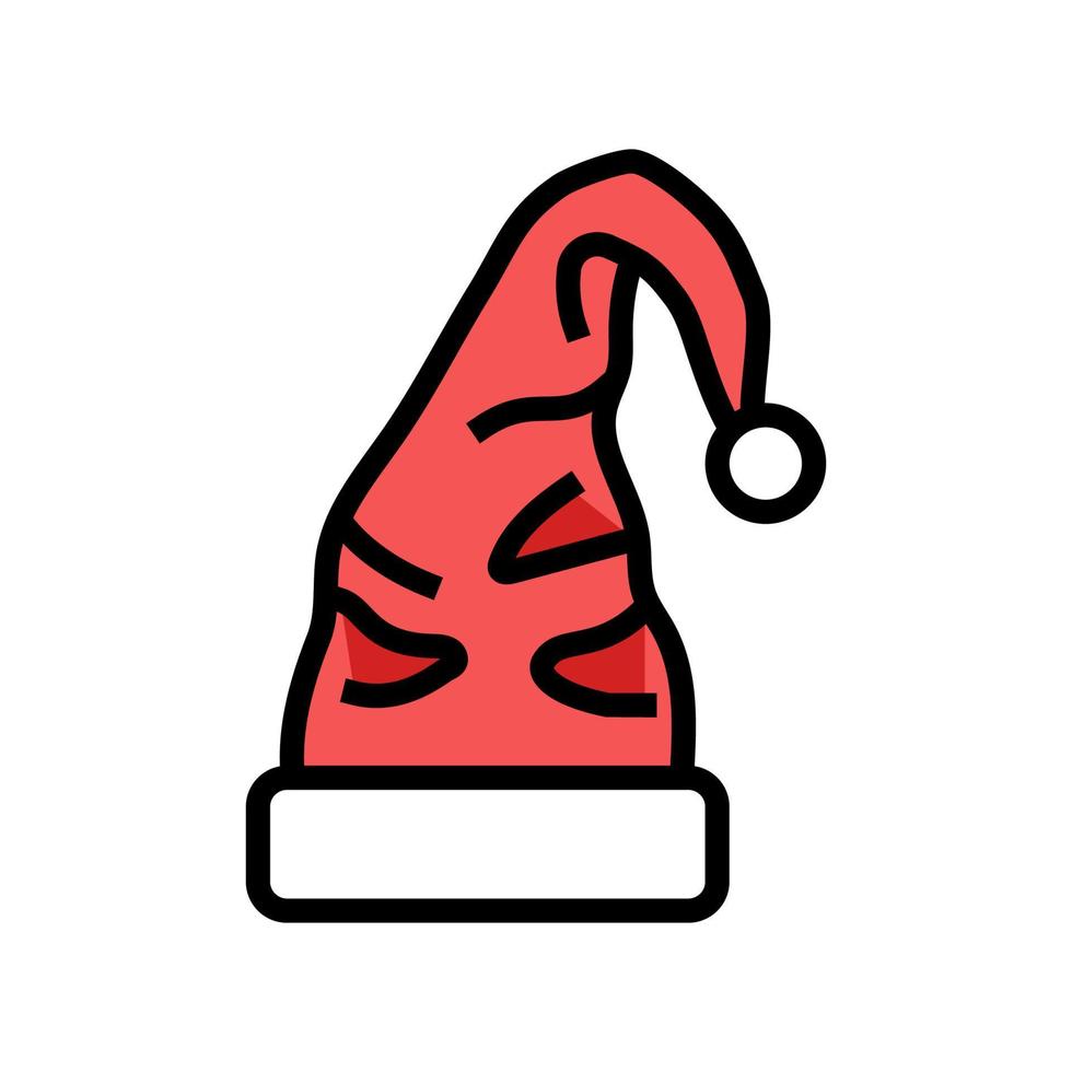 Hut Elf Weihnachten süß Farbe Symbol Vektor Illustration