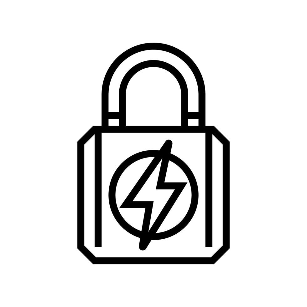 Sicherheit Elektrizität Linie Symbol Vektor Illustration