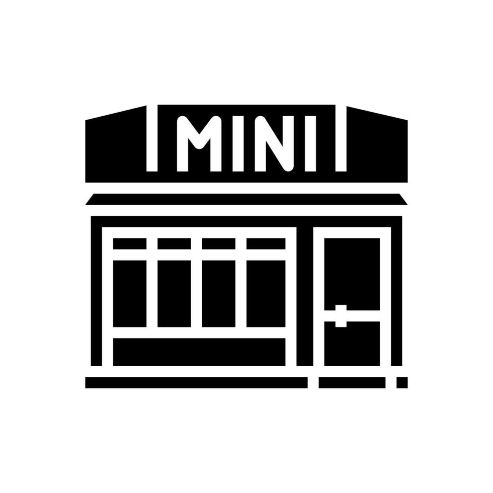 minimart Geschäft Glyphe Symbol Vektor Illustration