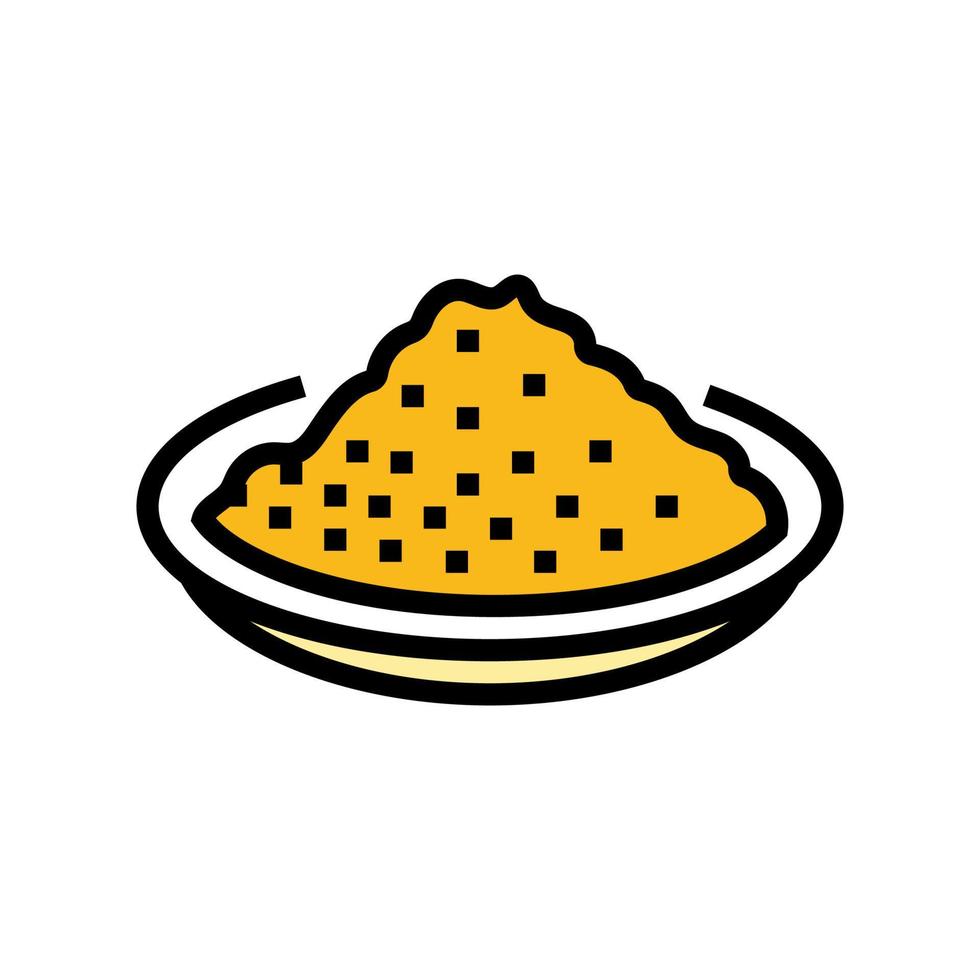 Curry Essen Kraut Farbe Symbol Vektor Illustration