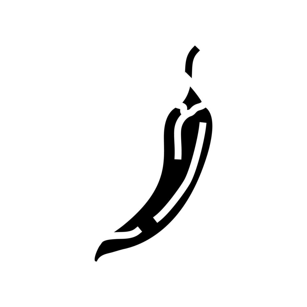 Chili Essen Kraut Glyphe Symbol Vektor Illustration