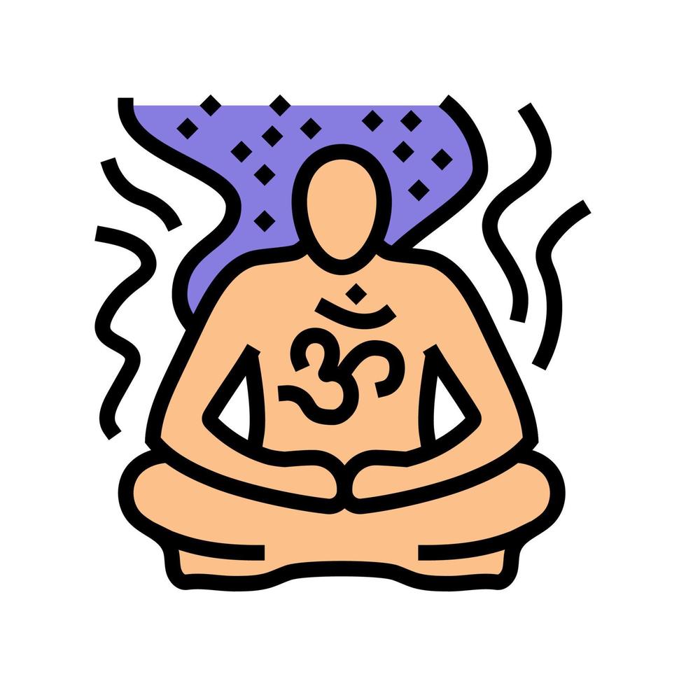 transzendental Meditation Yoga Farbe Symbol Vektor Illustration