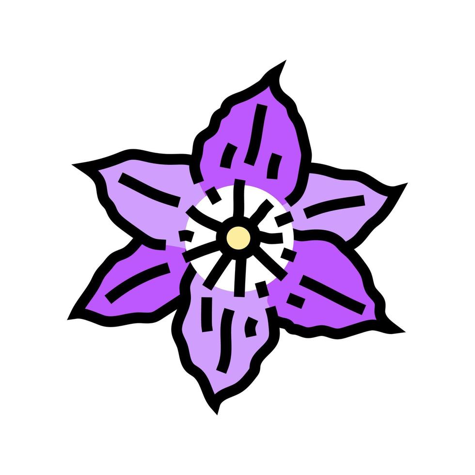 Klematis Blume Frühling Farbe Symbol Vektor Illustration