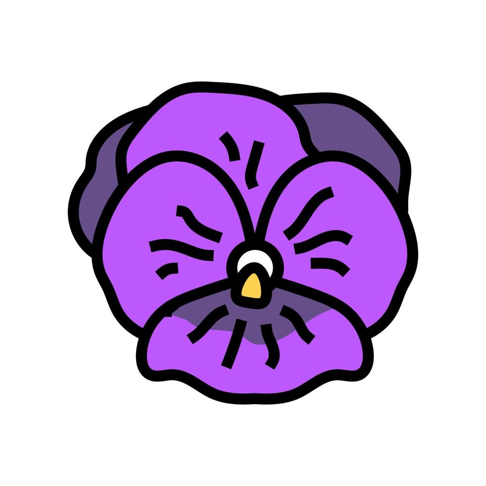 violett blomma vår Färg ikon vektor illustration