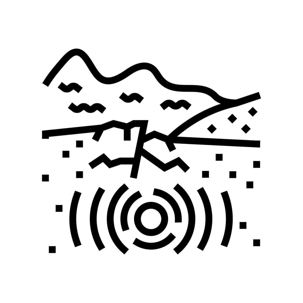 Tsunami Erdbeben Linie Symbol Vektor Illustration