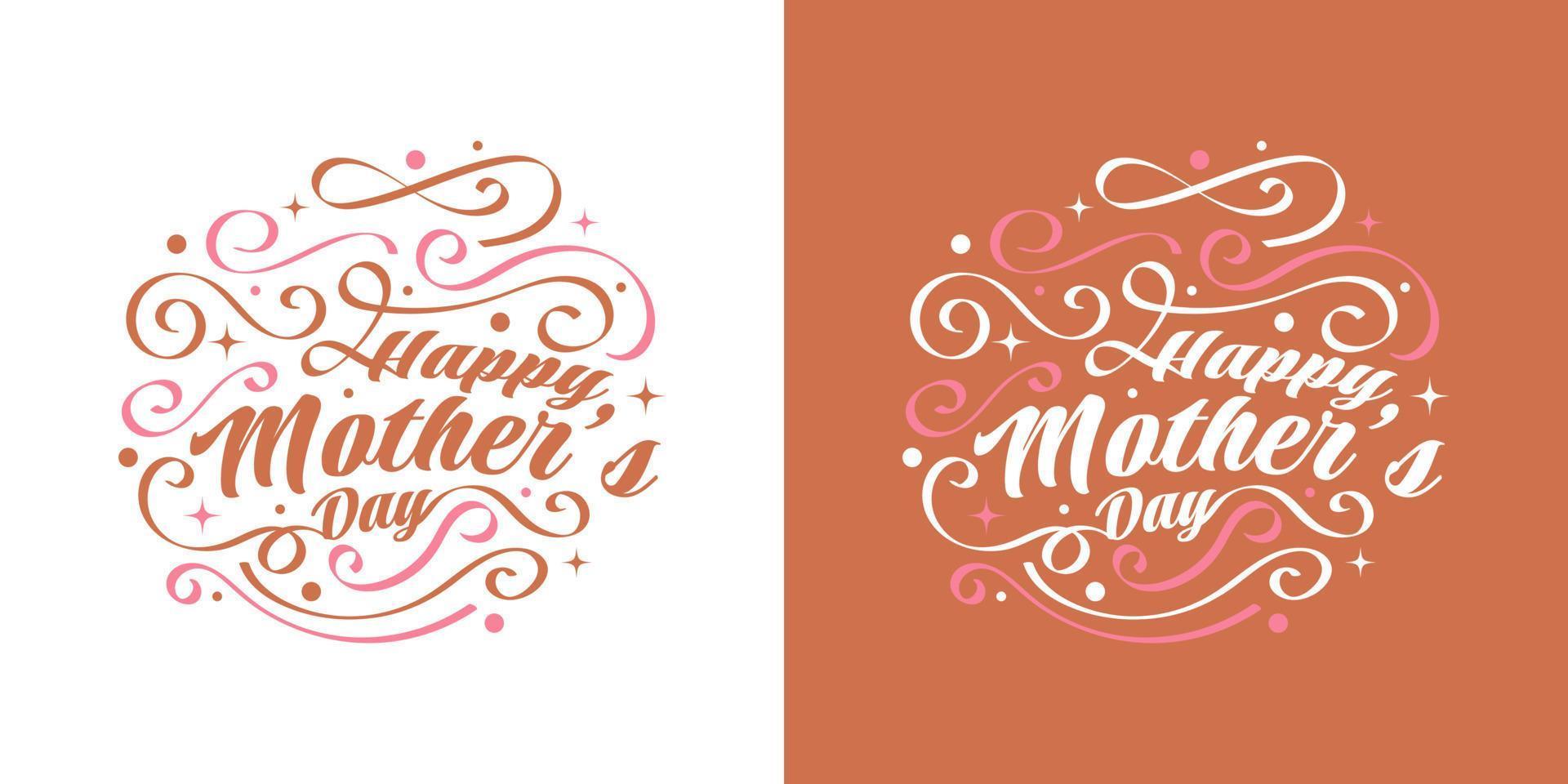 glücklich Mutter Tag Beschriftung Design. können Sein benutzt zum Gruß Karte, Poster, Banner, oder t Hemd Design vektor