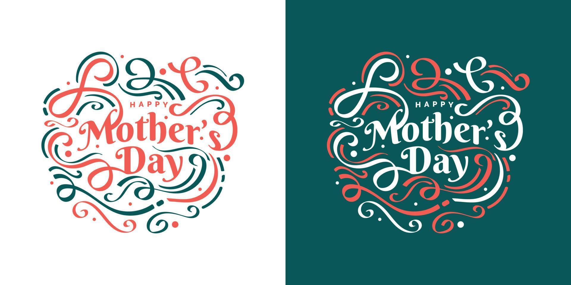 Lycklig mors dag typografi. kan vara Begagnade för hälsning kort, affisch, baner, eller t skjorta design vektor