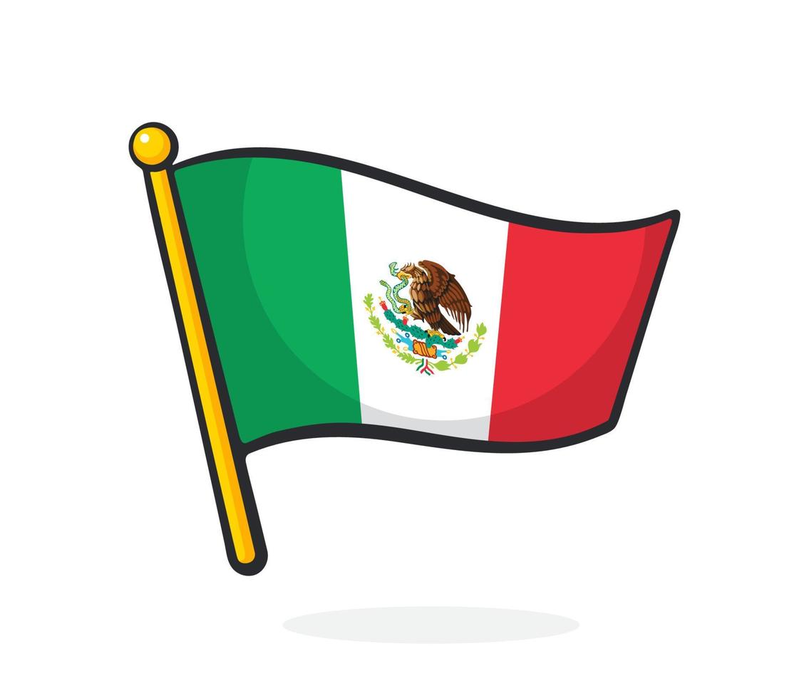 tecknad serie illustration av nationell flagga av mexico vektor