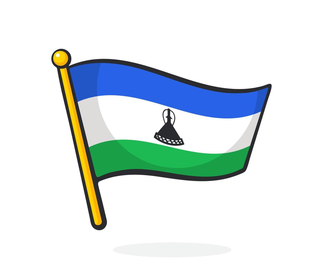 Karikatur Illustration von National Flagge von Lesotho vektor