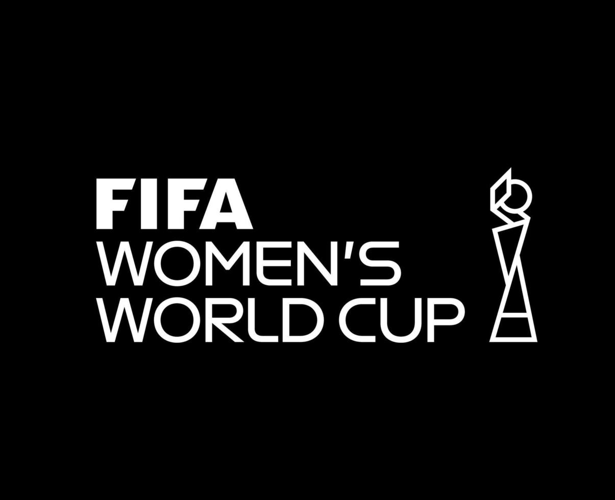 fifa Damen Welt Tasse Weiß Logo mondial Champion Symbol Design Vektor abstrakt Illustration mit schwarz Hintergrund
