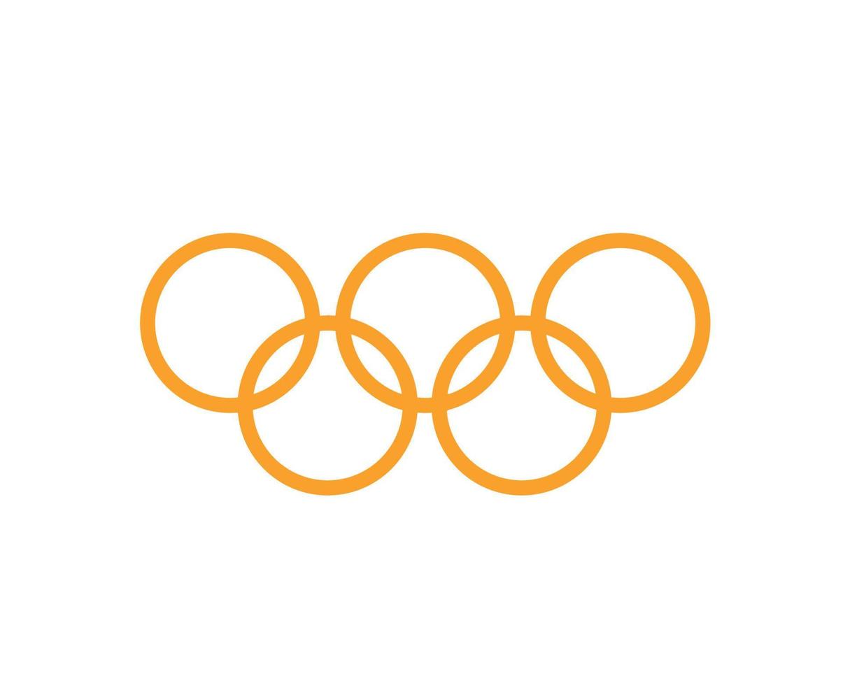 olympisch Spiele offiziell Symbol Logo Gelb abstrakt Design Vektor Illustration