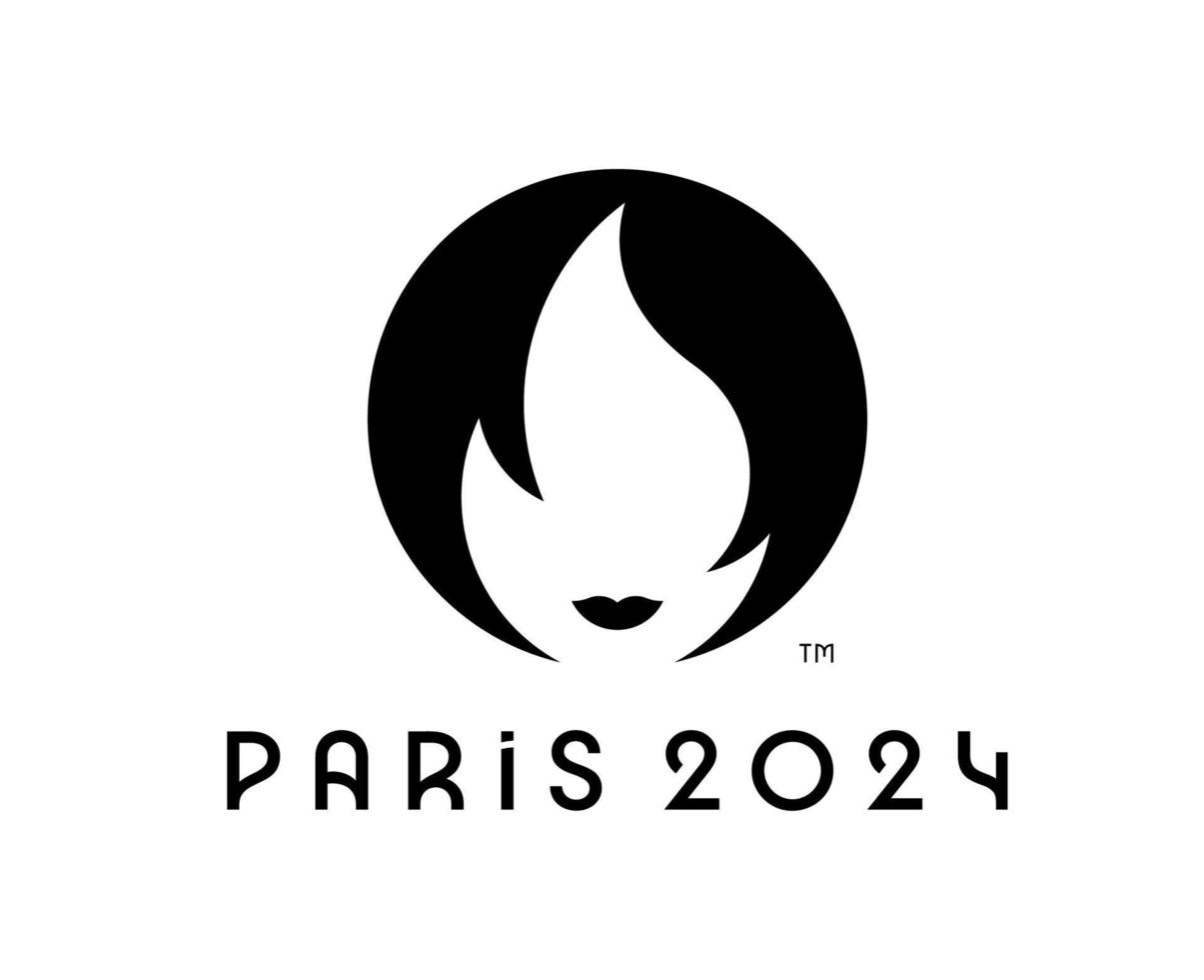 paris 2024 logotyp officiell svart symbol olympic spel abstrakt design vektor illustration