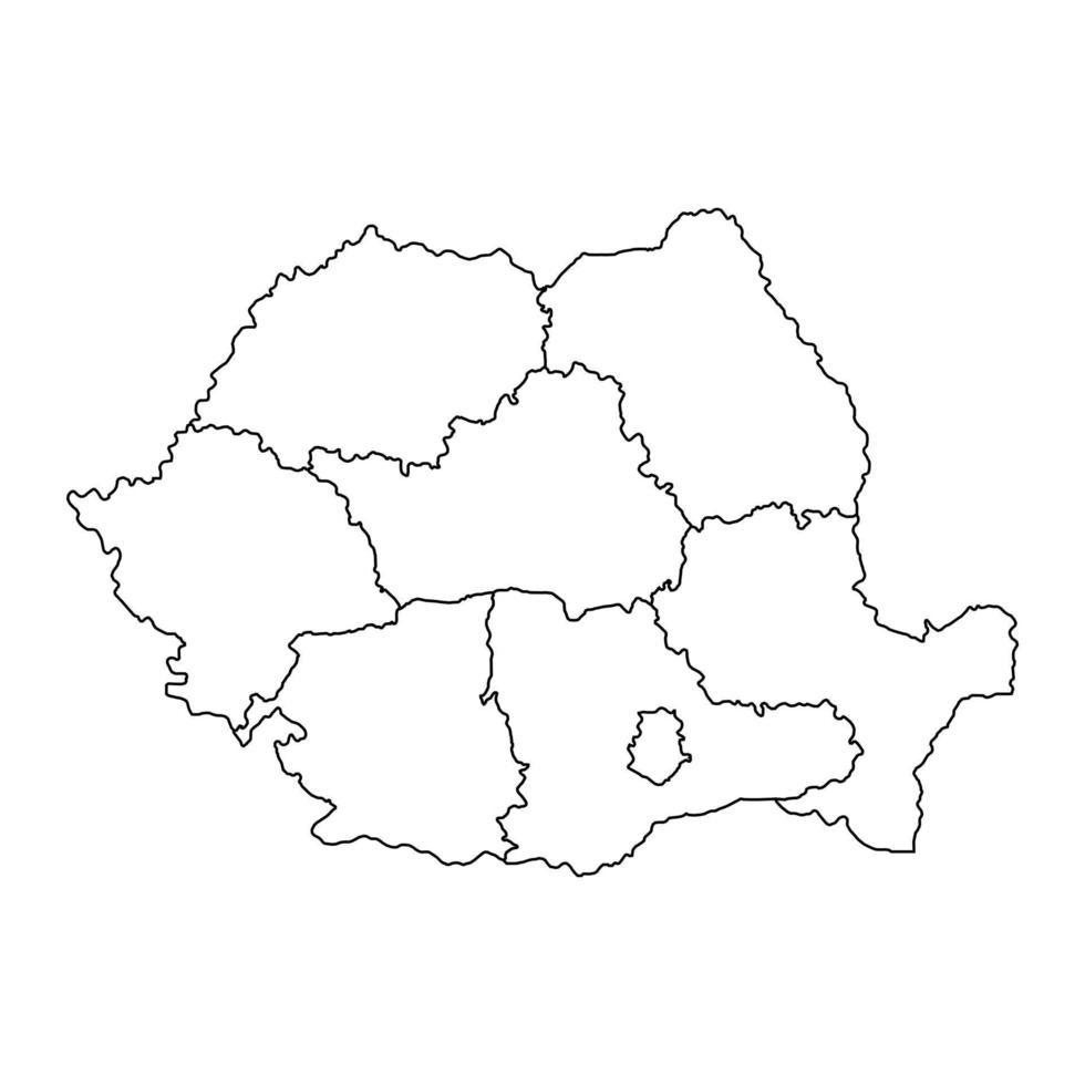 rumänien Karta med regioner. vektor illustration.