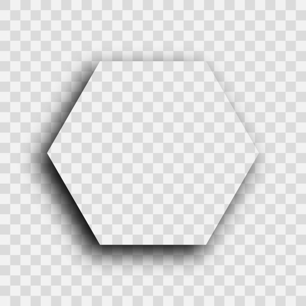 dunkel transparent realistisch Schatten. Hexagon Schatten isoliert auf Hintergrund. Vektor Illustration.