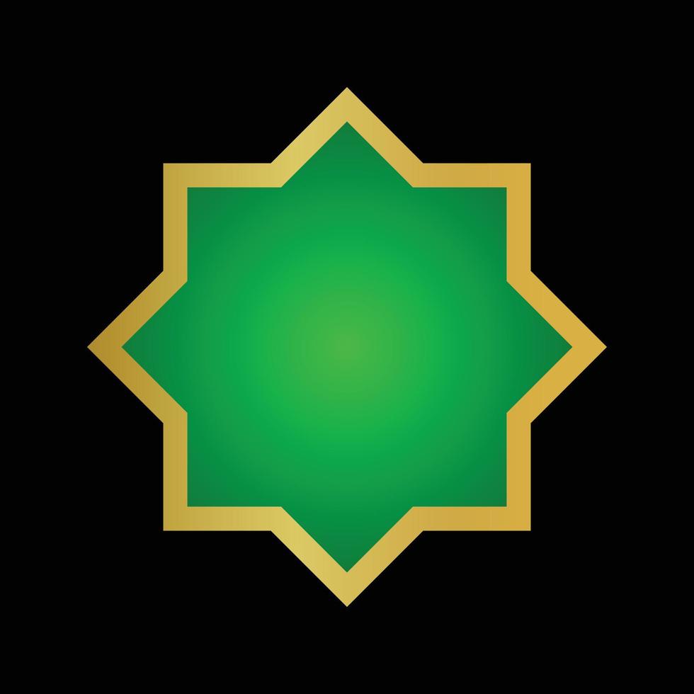 grön guld islamic prydnad vektor design