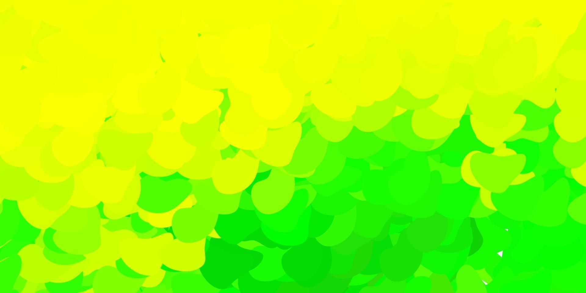 hellgrüner, gelber Vektorhintergrund mit zufälligen Formen. vektor