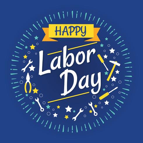 Labour Day Card Design, Vector Illustration