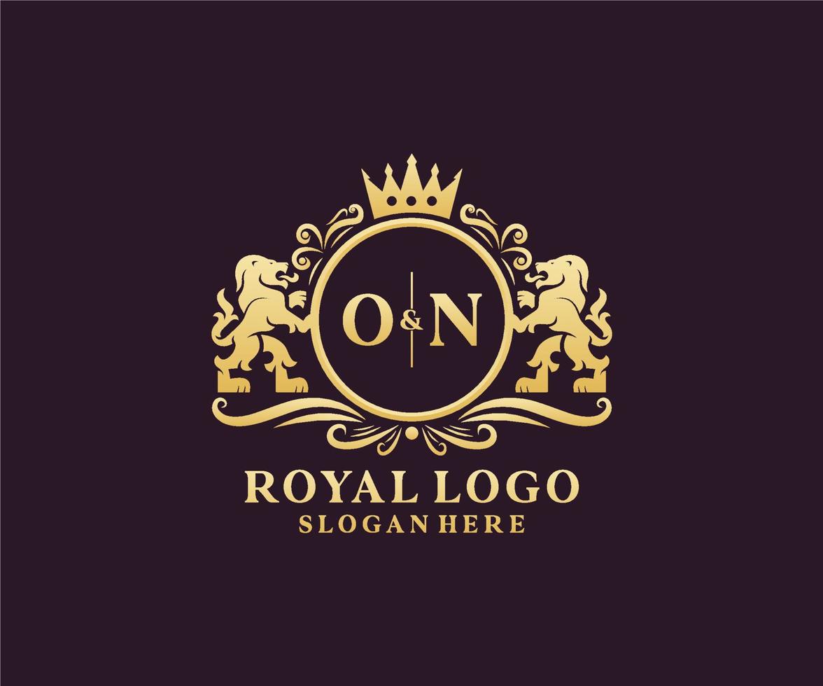 Initiale auf Letter Lion Royal Luxury Logo Vorlage in Vektorgrafiken für Restaurant, Lizenzgebühren, Boutique, Café, Hotel, heraldisch, Schmuck, Mode und andere Vektorillustrationen. vektor