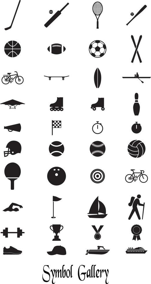 sporter ikoner och symboler fri vektor