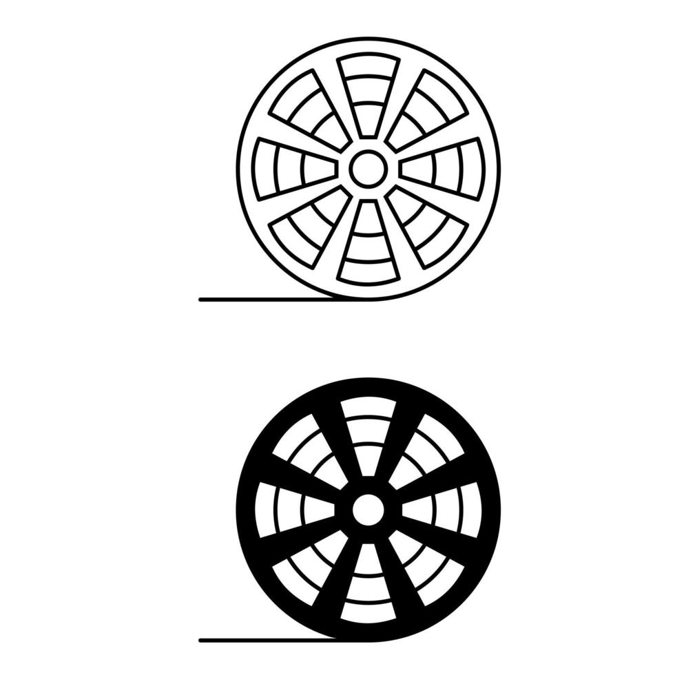 Kino-Vektor-Icon-Set. Symbolsammlung für Filmillustrationen. Kinoschild oder Logo. vektor