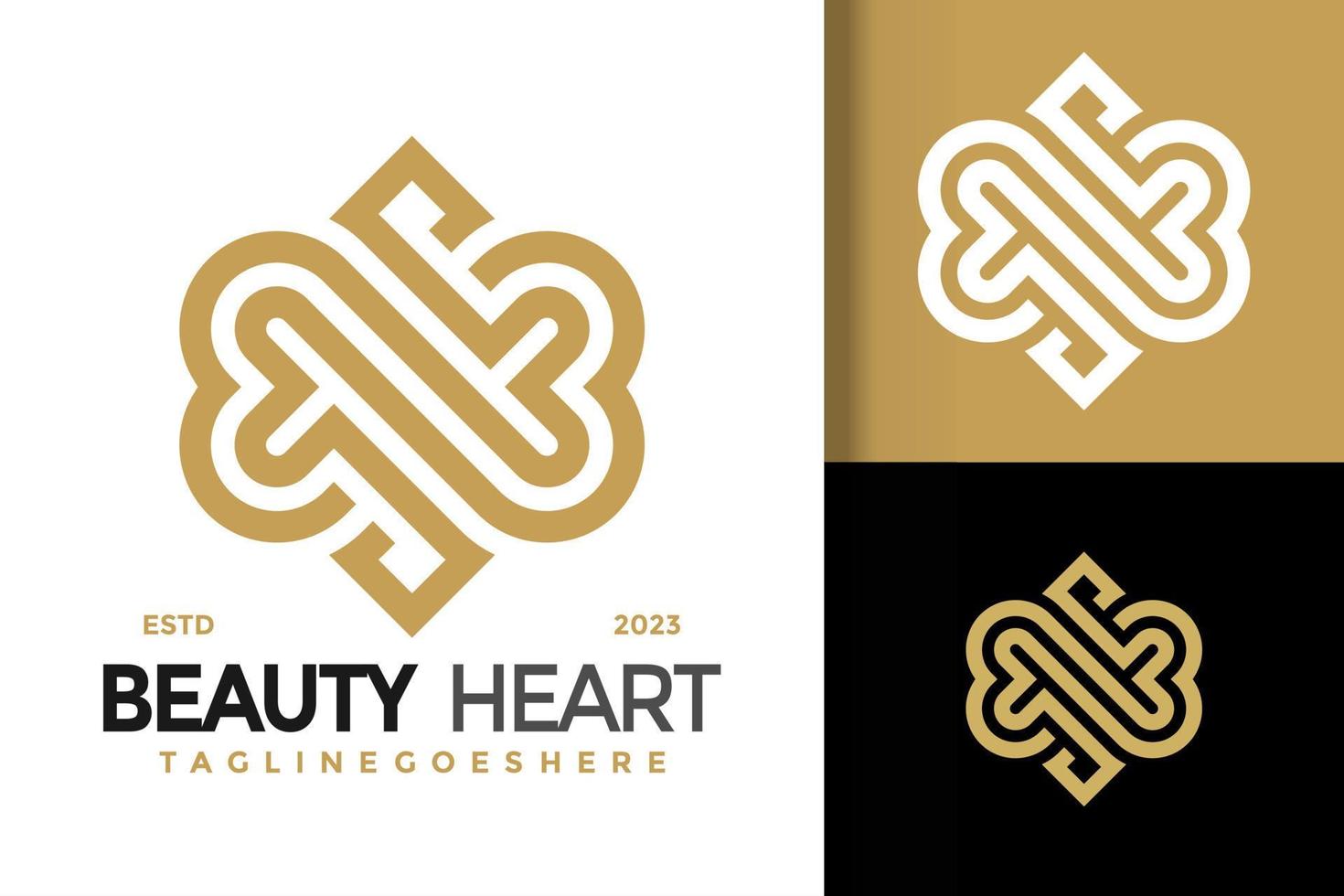Schönheit Herz Zier Logo Vektor Symbol Illustration
