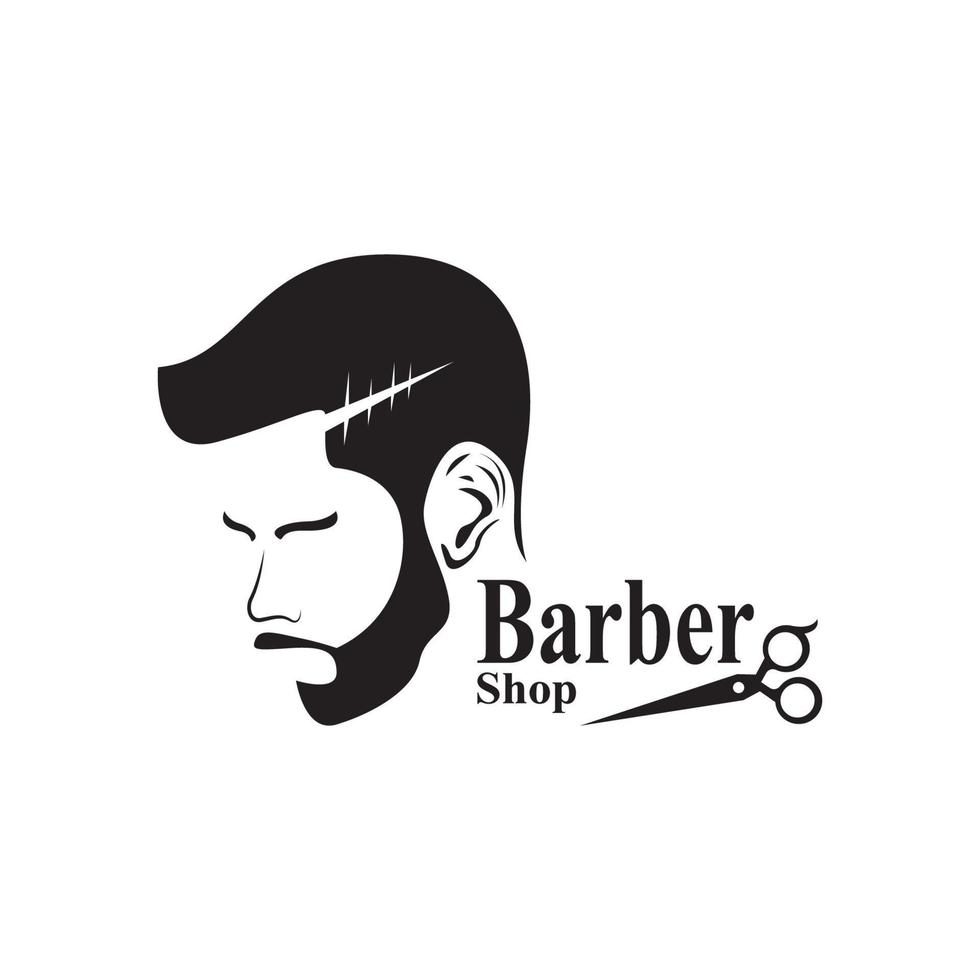 Barbier Geschäft Haar Stil Silhouette Vektor Vorlage