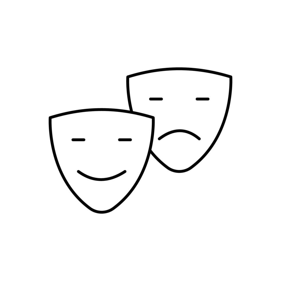 Komödie, Theater, Masken Vektor Symbol