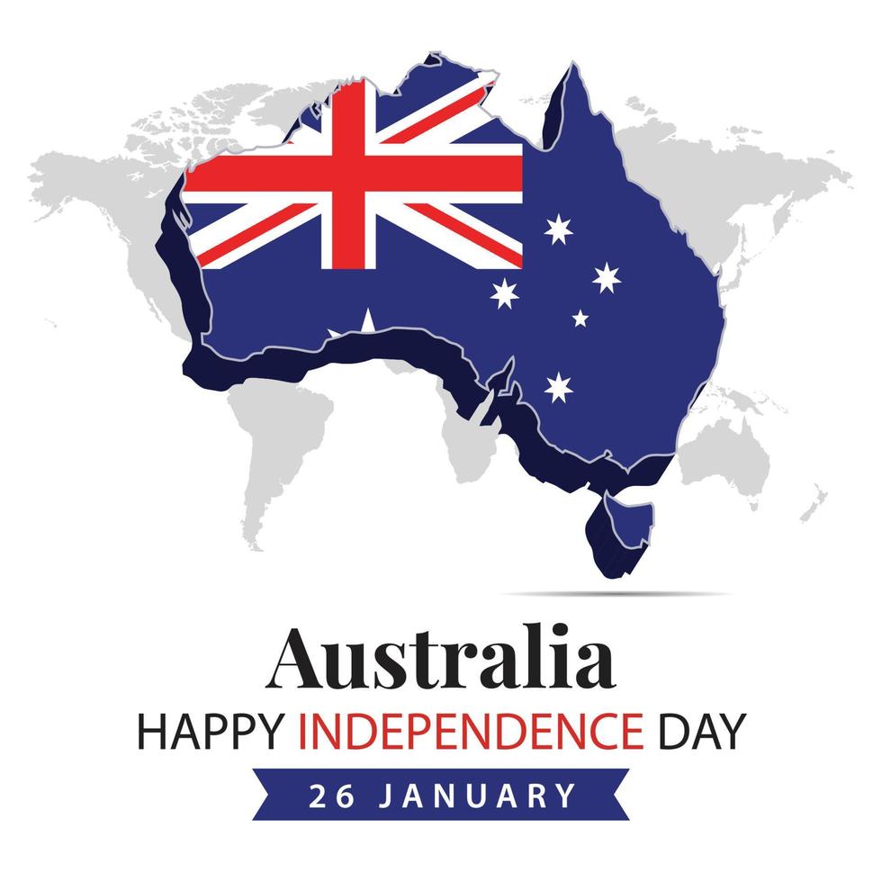 Australien oberoende dag, 3d tolkning Australien oberoende dag illustration med 3d Karta och flagga färger tema vektor