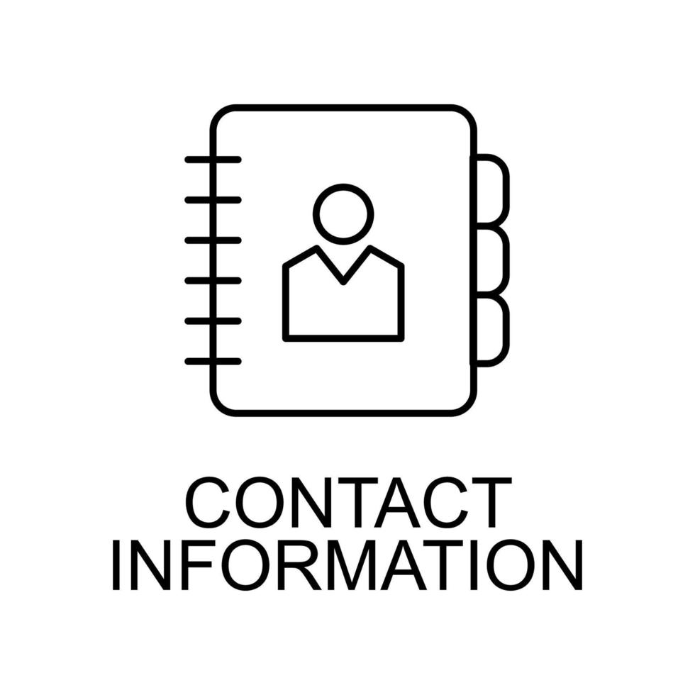 Kontakt information linje vektor ikon
