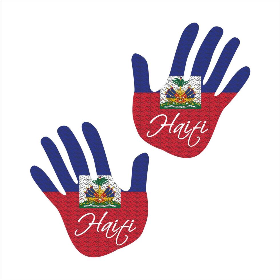 haiti flagga hand vektor