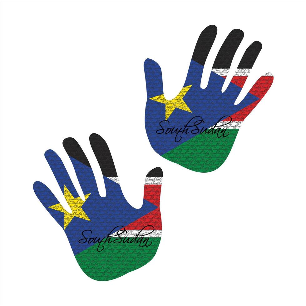 söder sudan flagga hand vektor