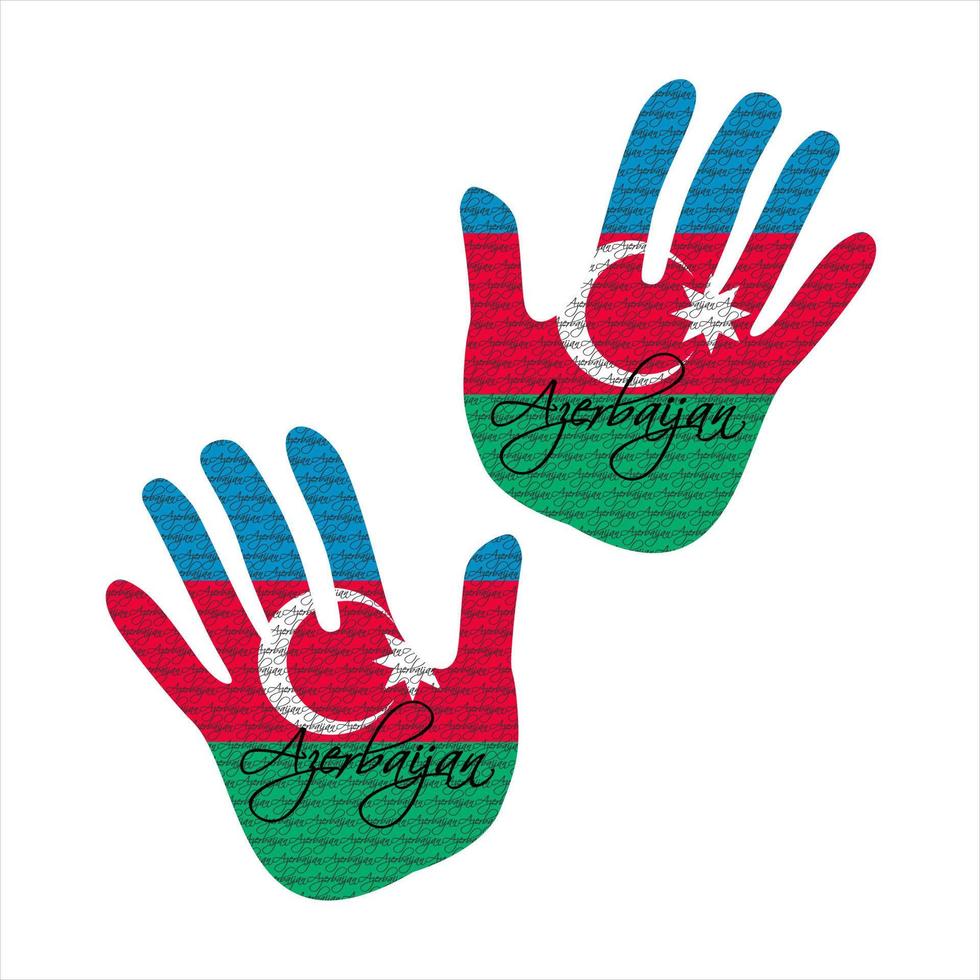 azerbaijan flagga hand vektor