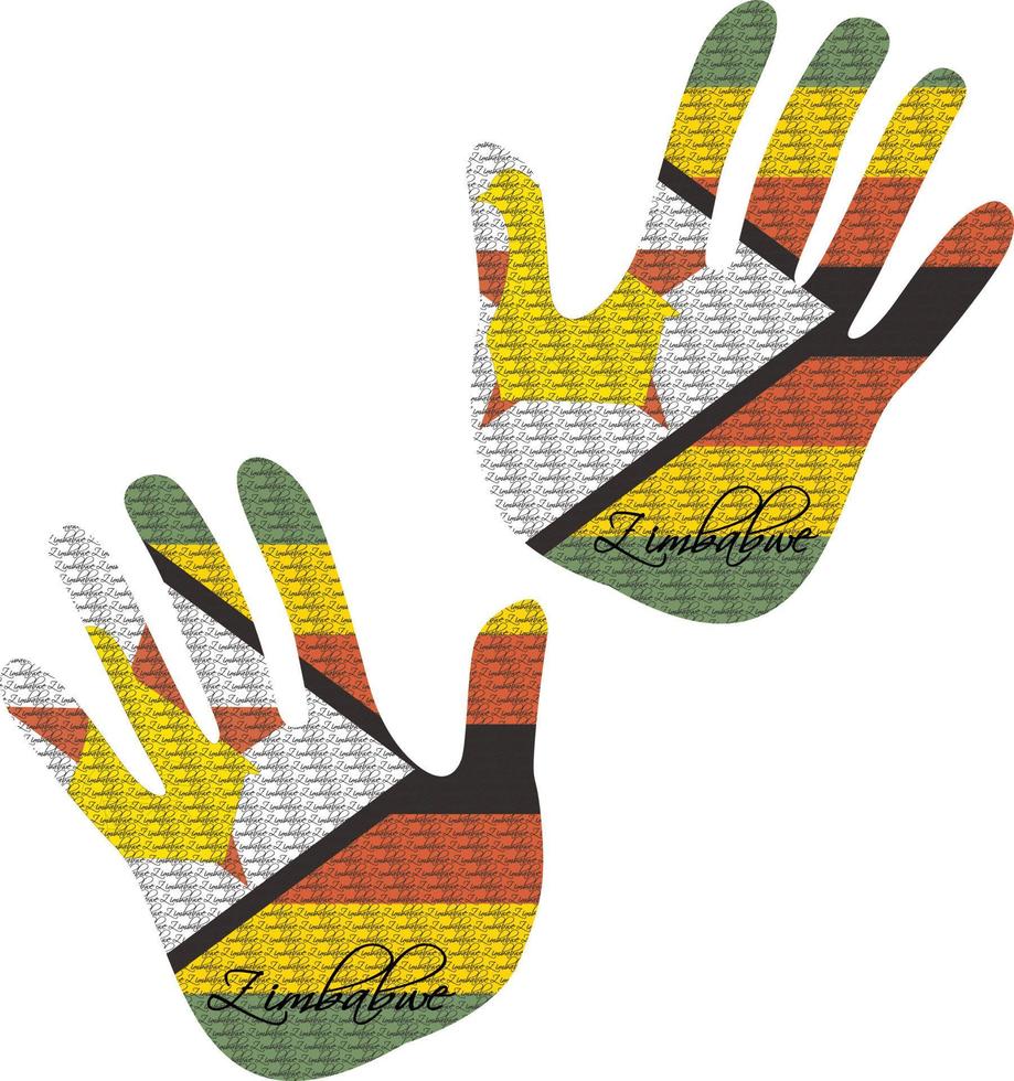 zimbabwe flagga hand vektor illustratör