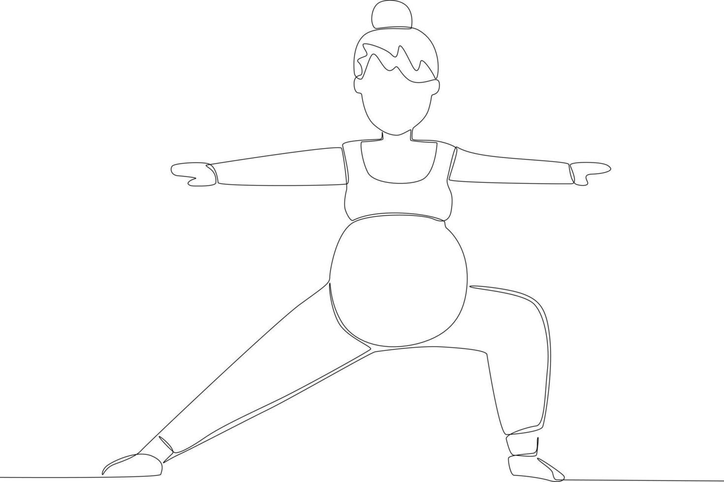 ein schwanger Frau tun Yoga vektor