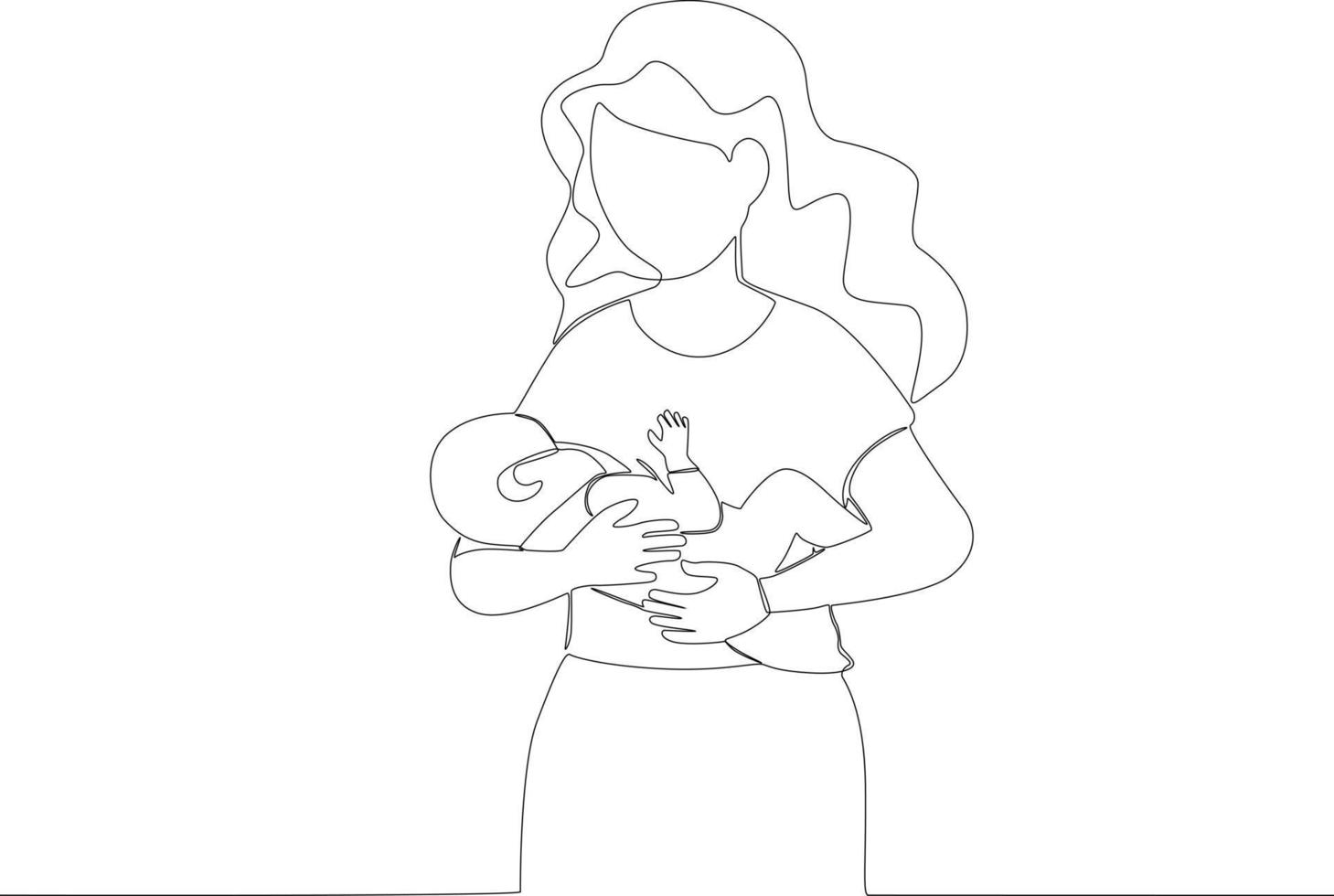 en mor står amning henne bebis vektor