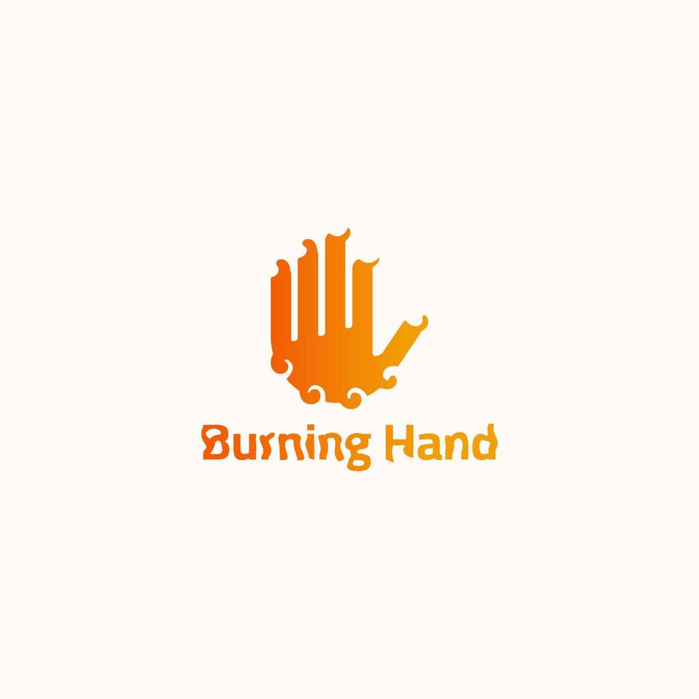 brinnande hand logotyp i orange röd Färg. vektor