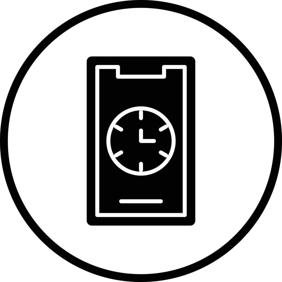 Handy, Mobiltelefon Uhr Vektor Symbol Design