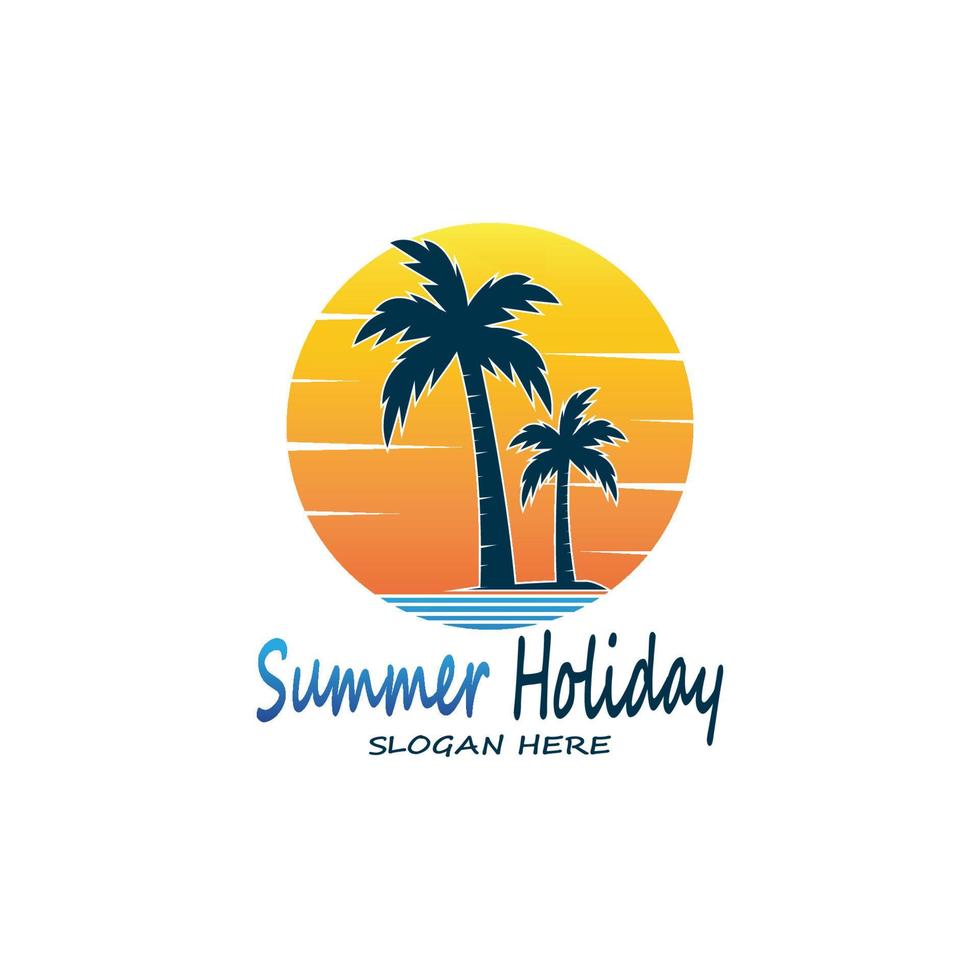 Palme Bäume Sommer- Ferien Logo Design Vektor Vorlage Illustration