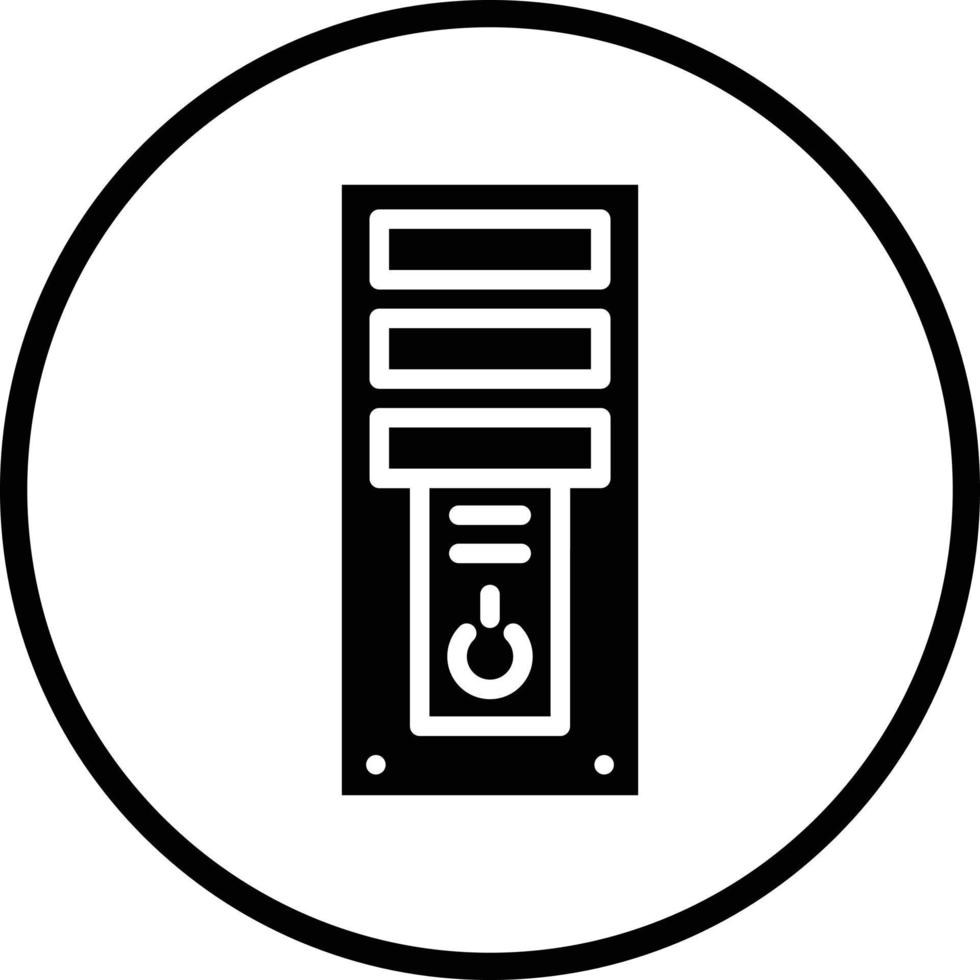 Computerturm-Vektor-Icon-Design vektor