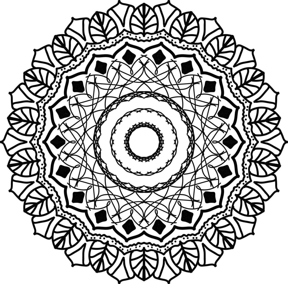 Luxus Mandala mit schwarz und Weiß Arabeske Muster Arabisch Blume islamisch zum Dekoration Ornament vektor