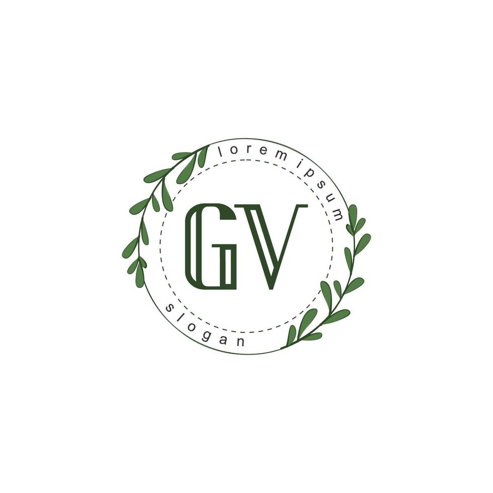 gv Initiale Schönheit Blumen- Logo Vorlage vektor