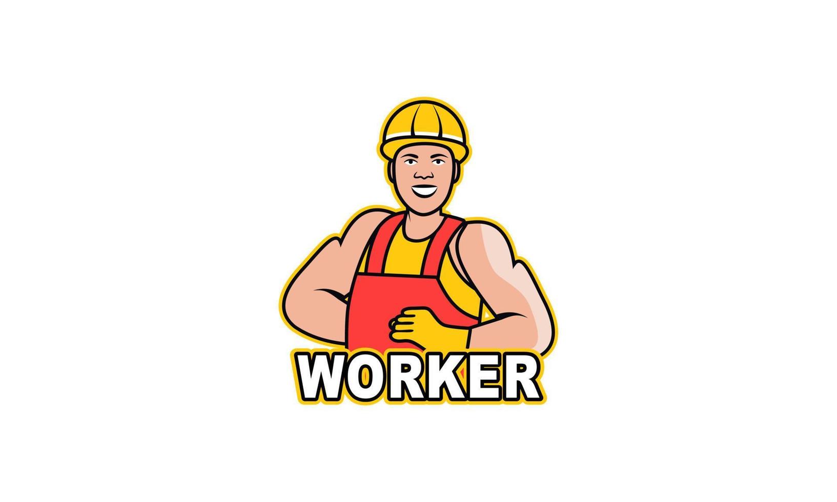 Bedienung Arbeiter Logo Vektor Illustration
