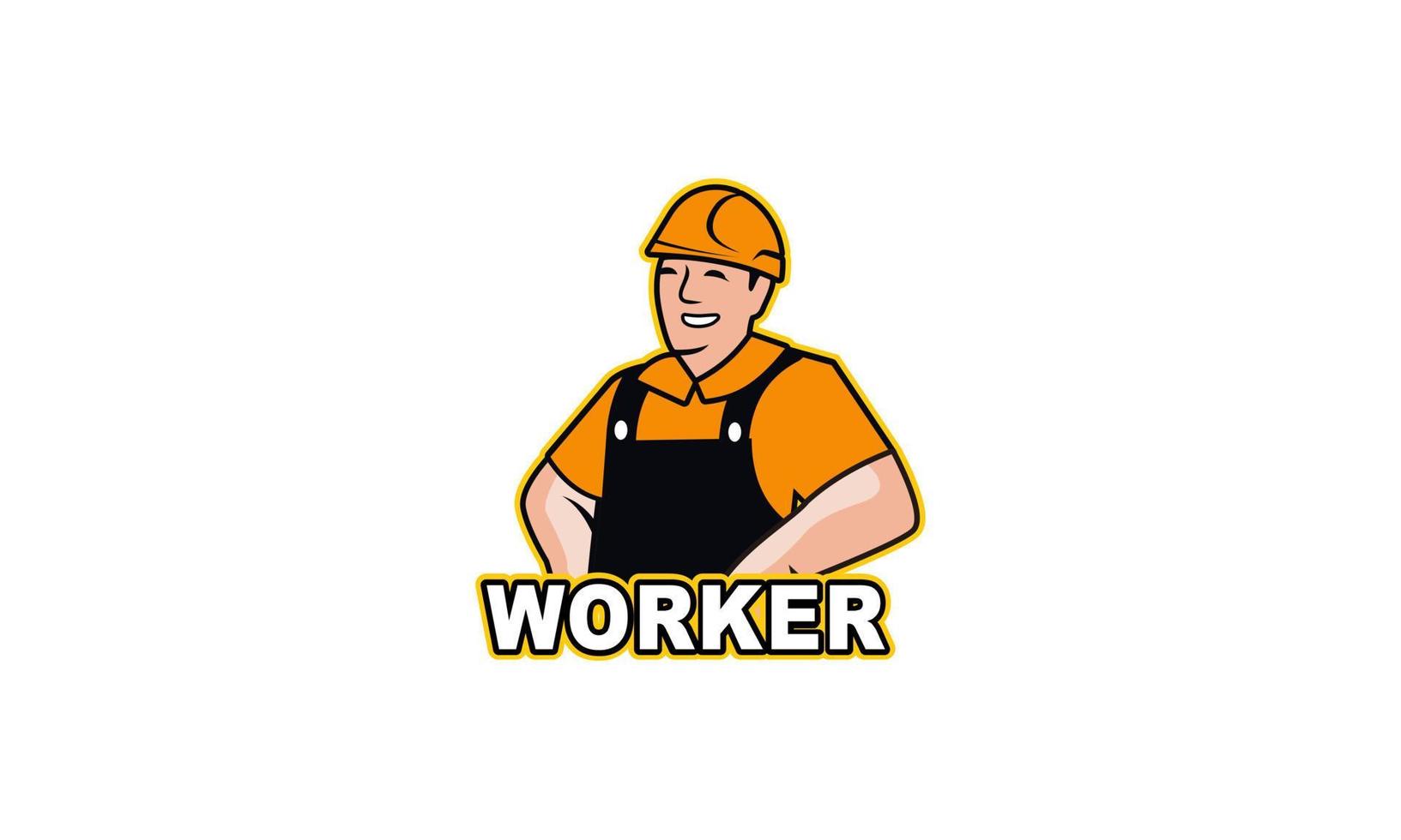 Bedienung Arbeiter Logo Vektor Illustration