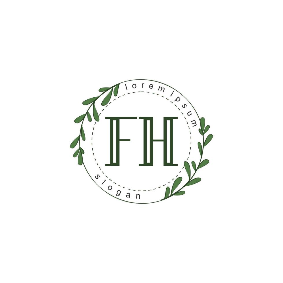 fh Initiale Schönheit Blumen- Logo Vorlage vektor