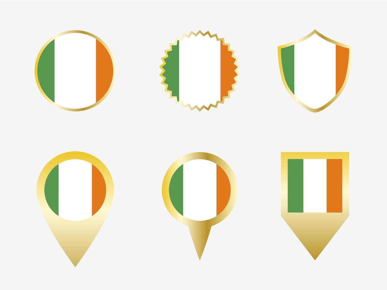 vektor flagga uppsättning av irland.