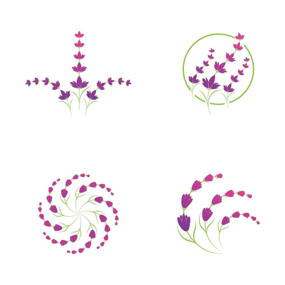 lavendel blomma logotyp symbol mall vektor